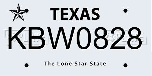 KBW0828 Texas License Plate