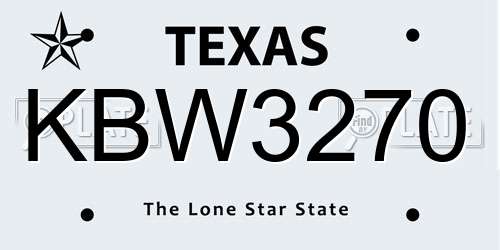 KBW3270 Texas License Plate