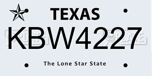 KBW4227 Texas License Plate