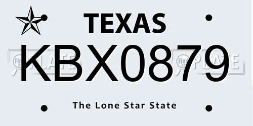 KBX0879 Texas License Plate