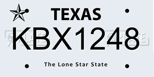 KBX1248 Texas License Plate
