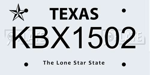 KBX1502 Texas License Plate