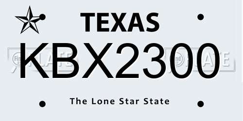 KBX2300 Texas License Plate