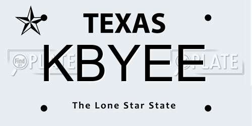 KBYEE Texas License Plate