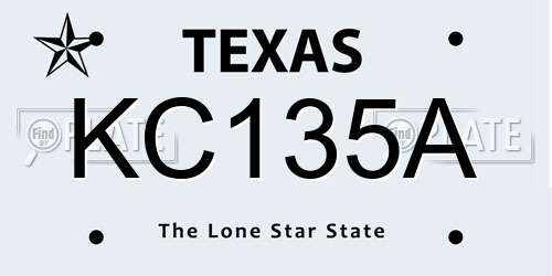 KC135A Texas License Plate