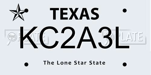 KC2A3L Texas License Plate