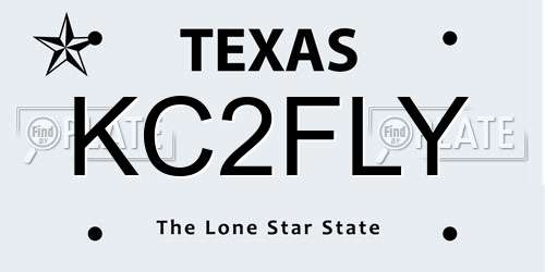 KC2FLY Texas License Plate