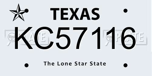 KC57116 Texas License Plate