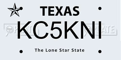 KC5KNI Texas License Plate