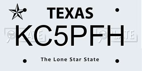 KC5PFH Texas License Plate