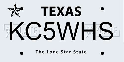 KC5WHS Texas License Plate