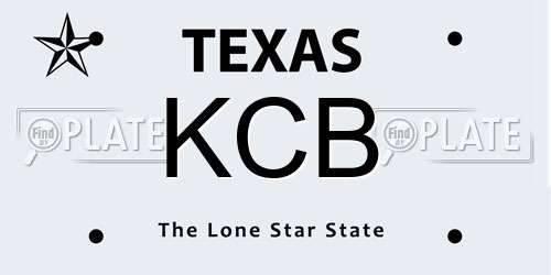 KCB Texas License Plate