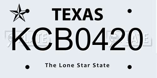 KCB0420 Texas License Plate