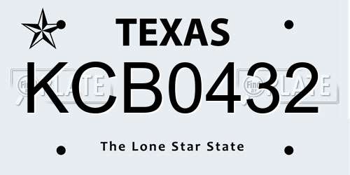 KCB0432 Texas License Plate
