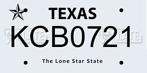 KCB0721 Texas License Plate