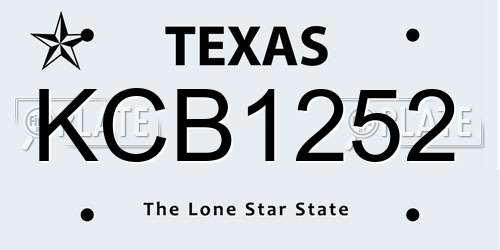KCB1252 Texas License Plate