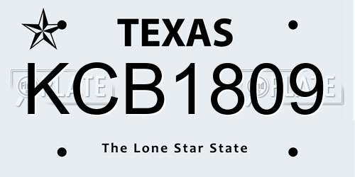 KCB1809 Texas License Plate