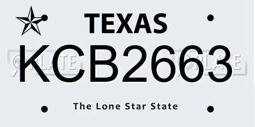 KCB2663 Texas License Plate