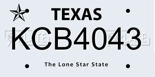KCB4043 Texas License Plate