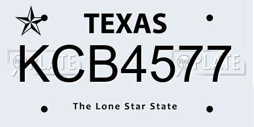 KCB4577 Texas License Plate