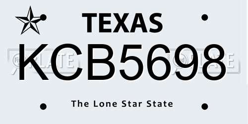 KCB5698 Texas License Plate