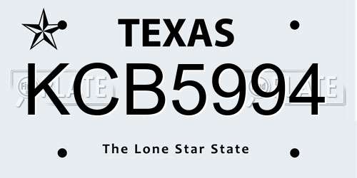 KCB5994 Texas License Plate