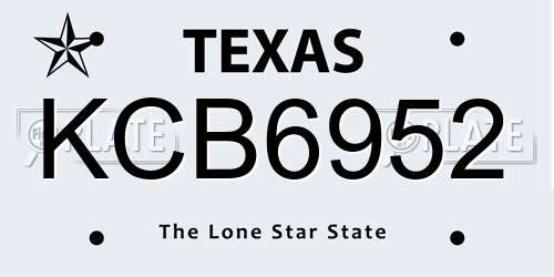KCB6952 Texas License Plate
