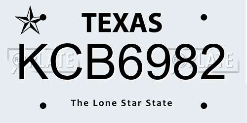 KCB6982 Texas License Plate