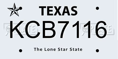 KCB7116 Texas License Plate