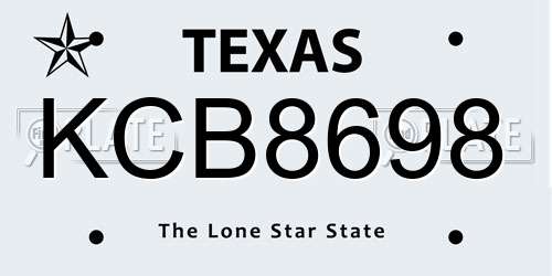 KCB8698 Texas License Plate