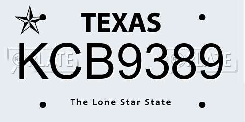 KCB9389 Texas License Plate