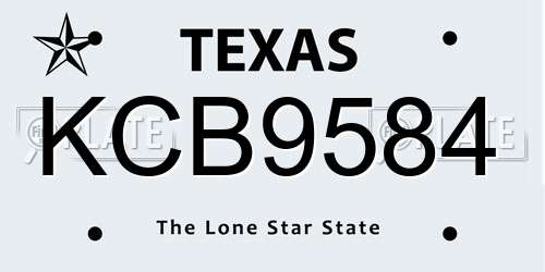 KCB9584 Texas License Plate