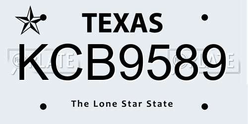 KCB9589 Texas License Plate
