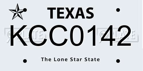 KCC0142 Texas License Plate