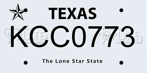 KCC0773 Texas License Plate
