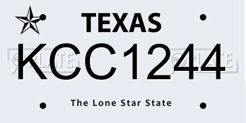 KCC1244 Texas License Plate