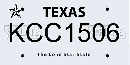 KCC1506 Texas License Plate