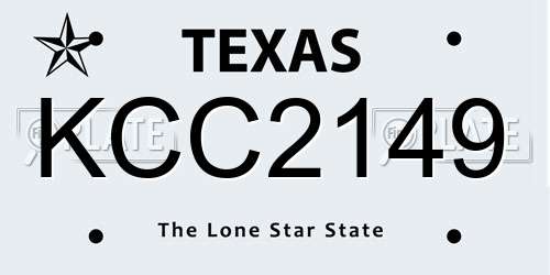 KCC2149 Texas License Plate