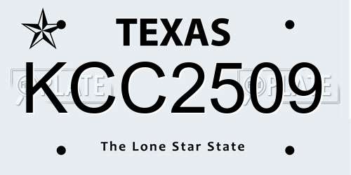 KCC2509 Texas License Plate
