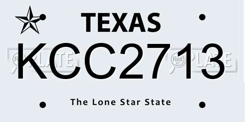 KCC2713 Texas License Plate