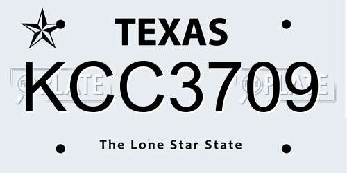 KCC3709 Texas License Plate