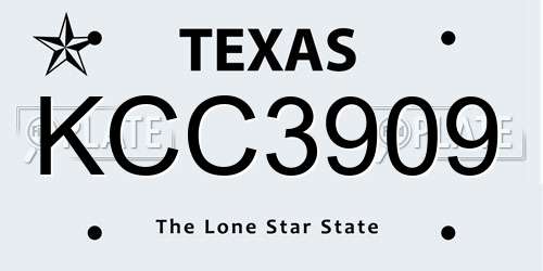 KCC3909 Texas License Plate