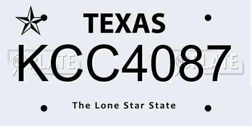 KCC4087 Texas License Plate