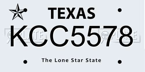 KCC5578 Texas License Plate