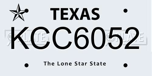 KCC6052 Texas License Plate