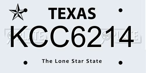 KCC6214 Texas License Plate