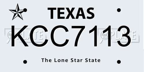 KCC7113 Texas License Plate