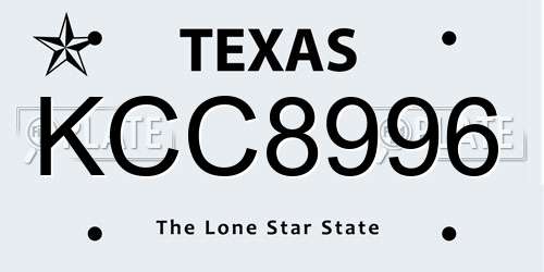 KCC8996 Texas License Plate
