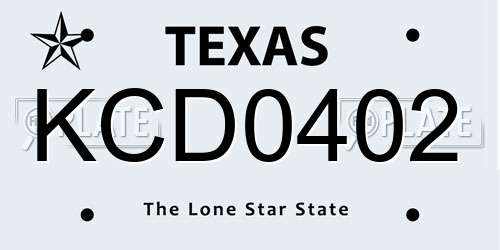 KCD0402 Texas License Plate