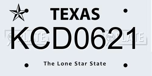 KCD0621 Texas License Plate